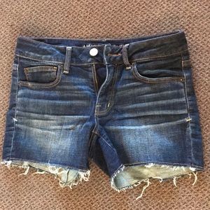 American Eagle Dark Wash “Shortie” Shorts